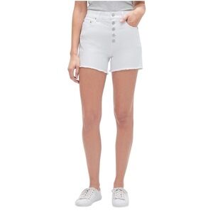 GAP Shorts Women's Size 29 White Denim High-Rise Button Fly Cut-off 3 1/2"